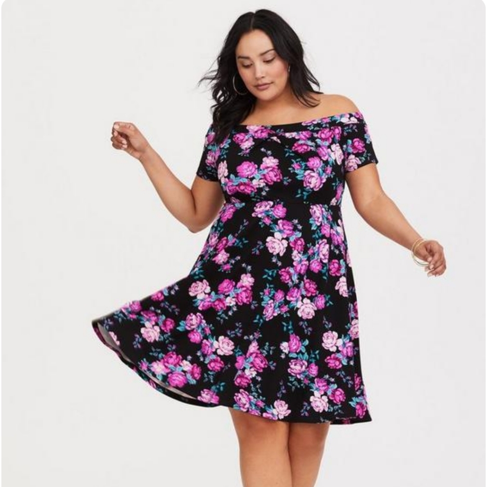 Torrid Mini Studio Luxe Ponte Skater Dress - Picture 1 of 11